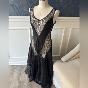 Vintage black lace nightgown and robe set